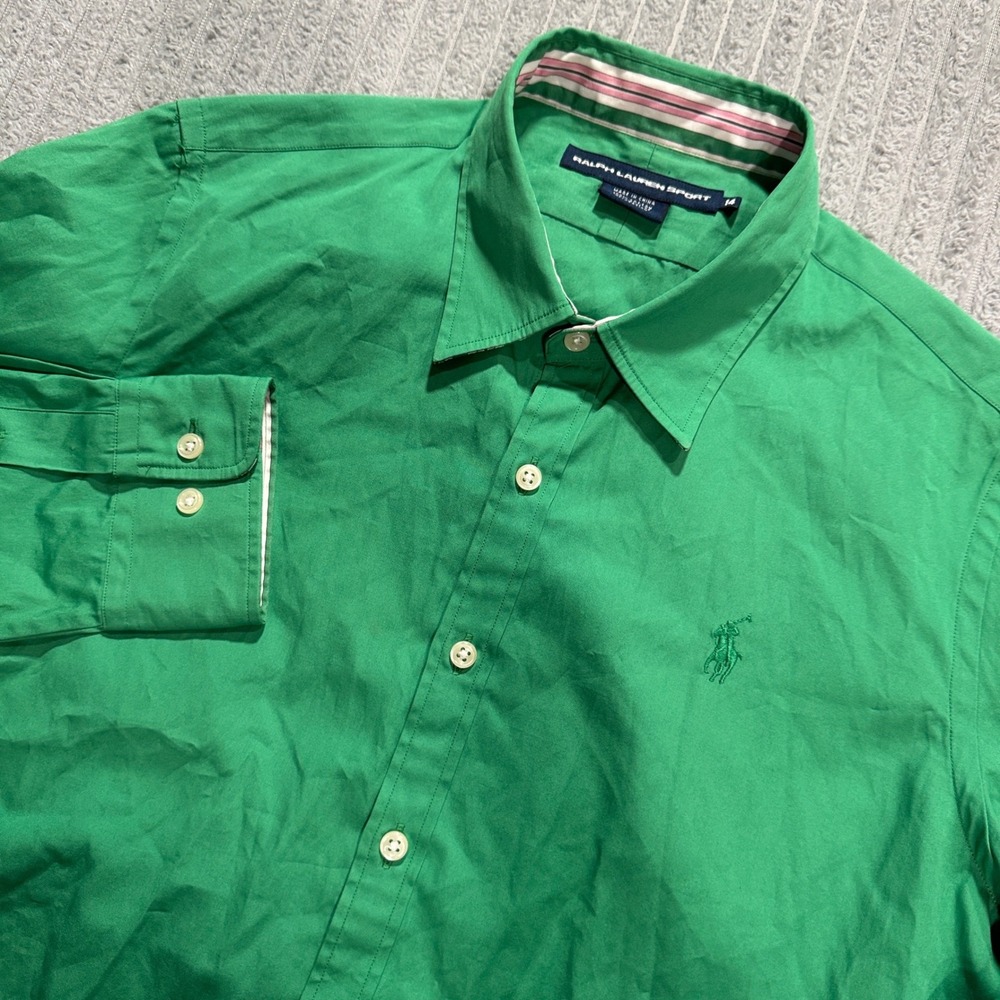 Ralph Lauren Bright Green Classic Button-Down Shirt